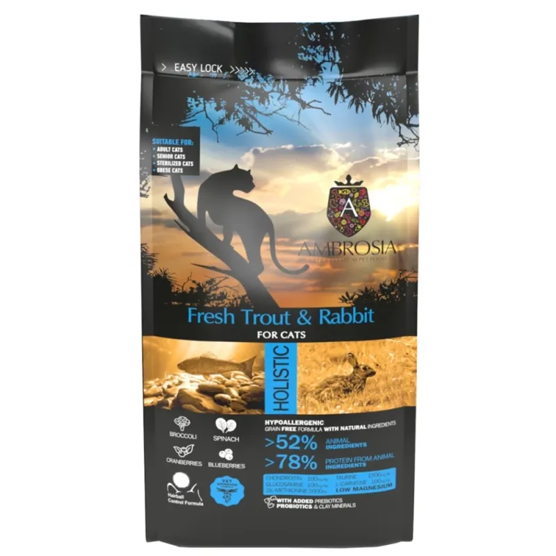 Ambrosia Grain Free Sterilized Cat Fresh Trout & Rabbit 1,5kg