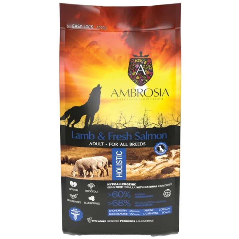 AMBROSIA GRAIN FREE ADULT LAMB & SALMON 12kg