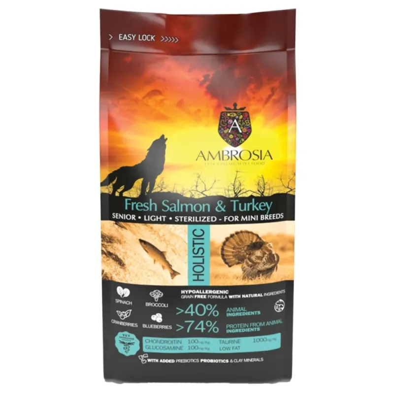Ambrosia Grain Free Adult Mini Sterilized Fresh Salmon & Turkey 1,5Kg