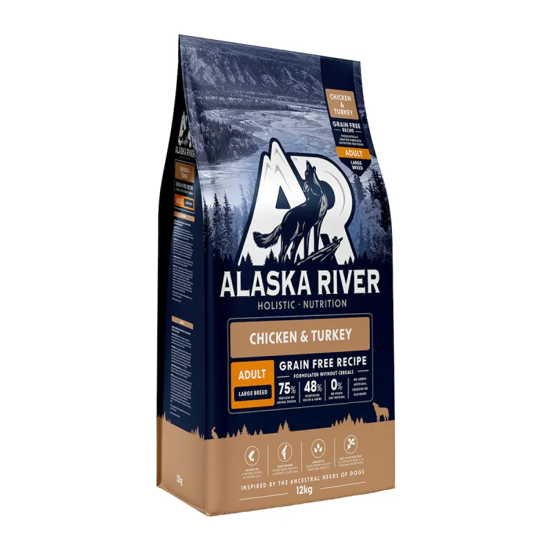 Alaska River Grain Free Adult Large Chicken & Turkey 12kg