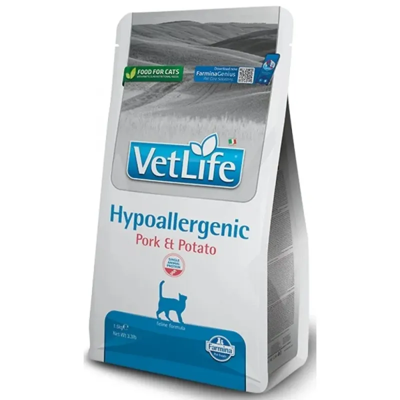 Vetlife Cat Hypoallergenic με Χοιρινό & Γλυκοπατάτα 1.5kg