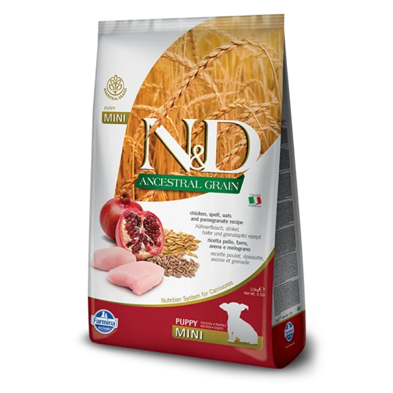 Farmina N&D Ancestral Dog Puppy Mini με Κοτόπουλο & Ρόδι 2.5kg