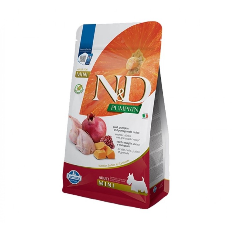 Farmina N&D Pumpkin Dog Adult Mini με Ορτύκι, Κολοκύθα & Ρόδι 2kg