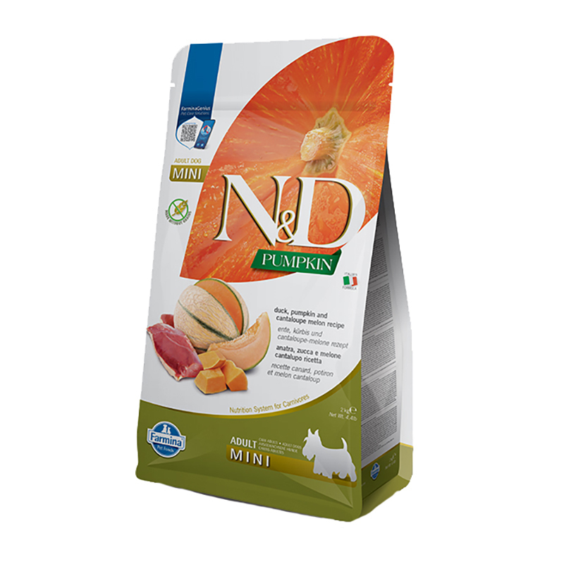Farmina N&D Pumpkin Dog Adult Mini με Πάπια, Κολοκύθα & Πεπόνι 2kg