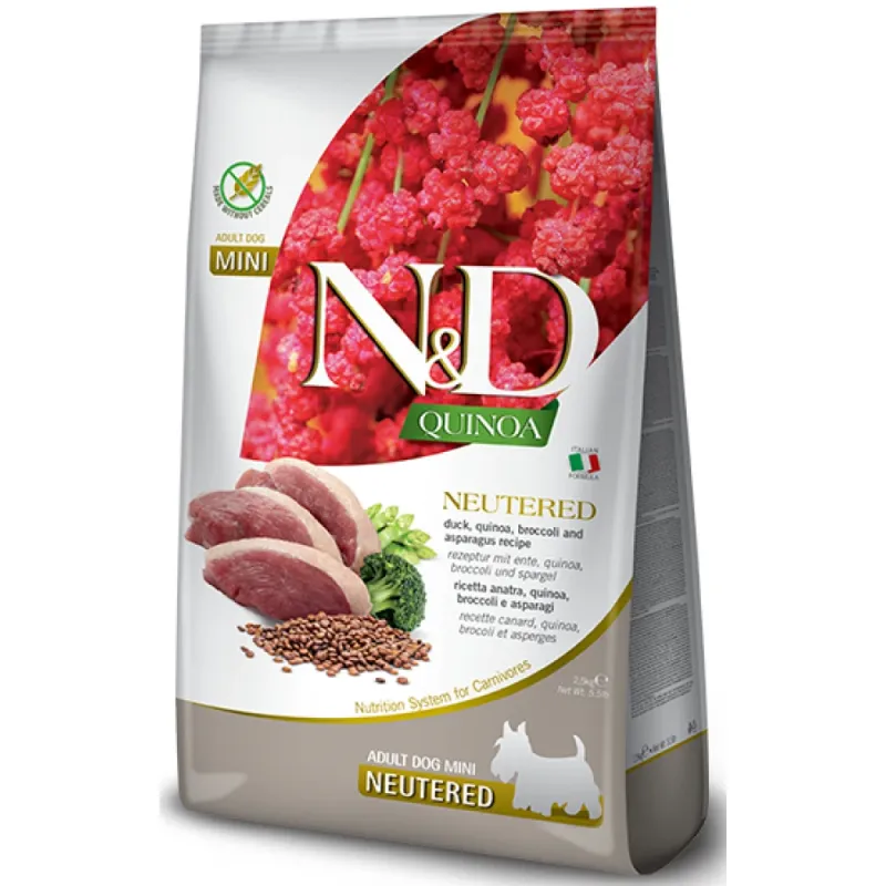 Farmina N&D Quinoa Dog Medium-Maxi Adult Neutered με Πάπια 2.5kg