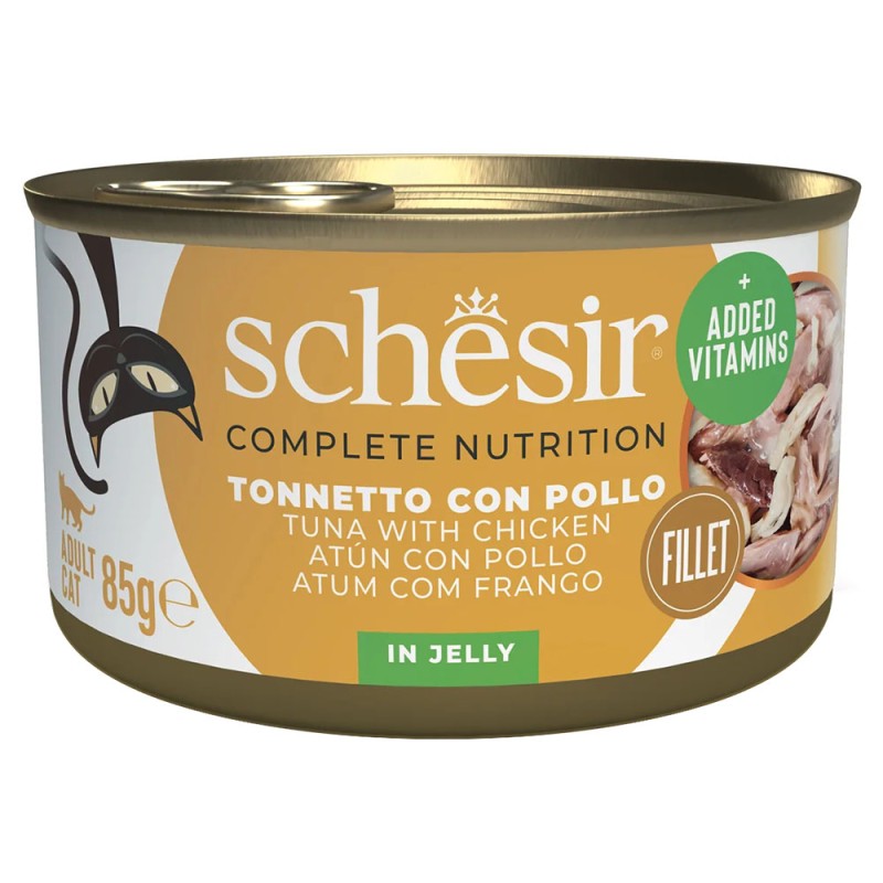 Schesir Cat Natural Τόνος, Φιλέτο Κοτόπουλου & Ρύζι 85gr