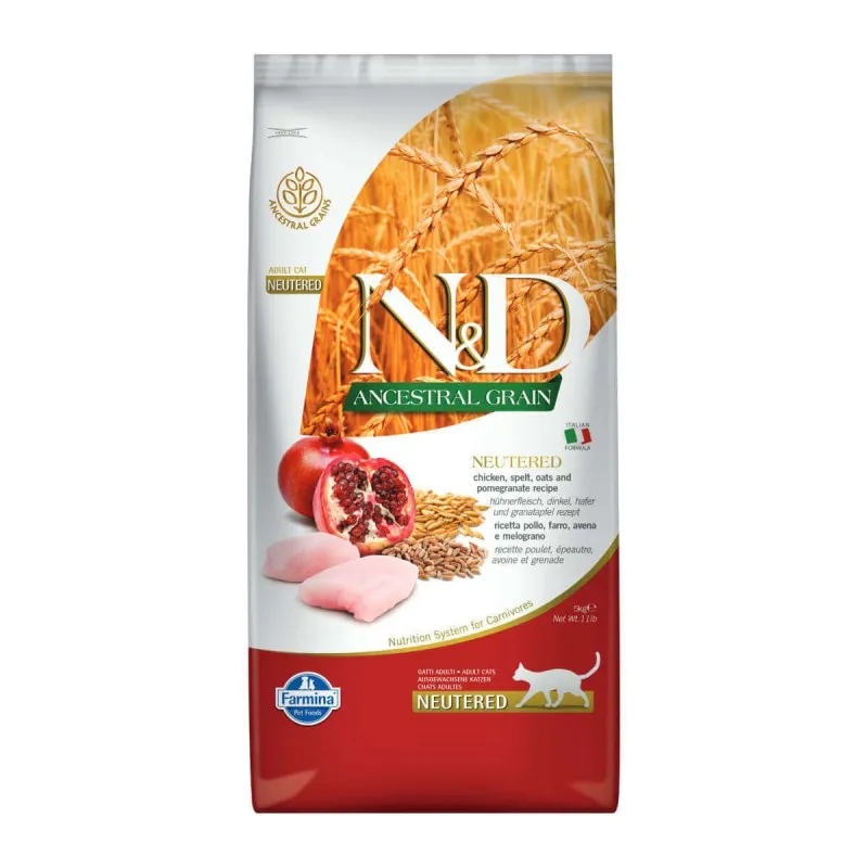 Farmina N&D Ancestral Cat Neutered με Κοτόπουλο & Ρόδι 1.5kg