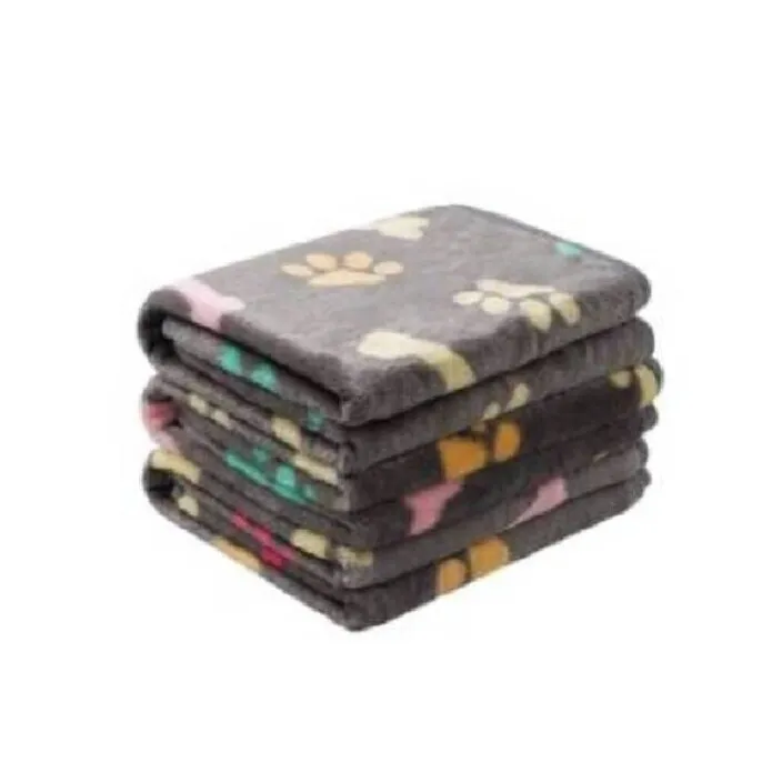 Κουβέρτα Φλις για Σκύλο και Γάτα Γκρι Ανθρακί Bon Paw Large (76x104εκ)