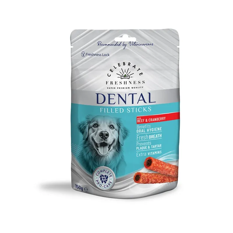 CELEBRATE FRESHNESS DENTAL FILLED STICKS BEEF & CRANBERRY 150gr