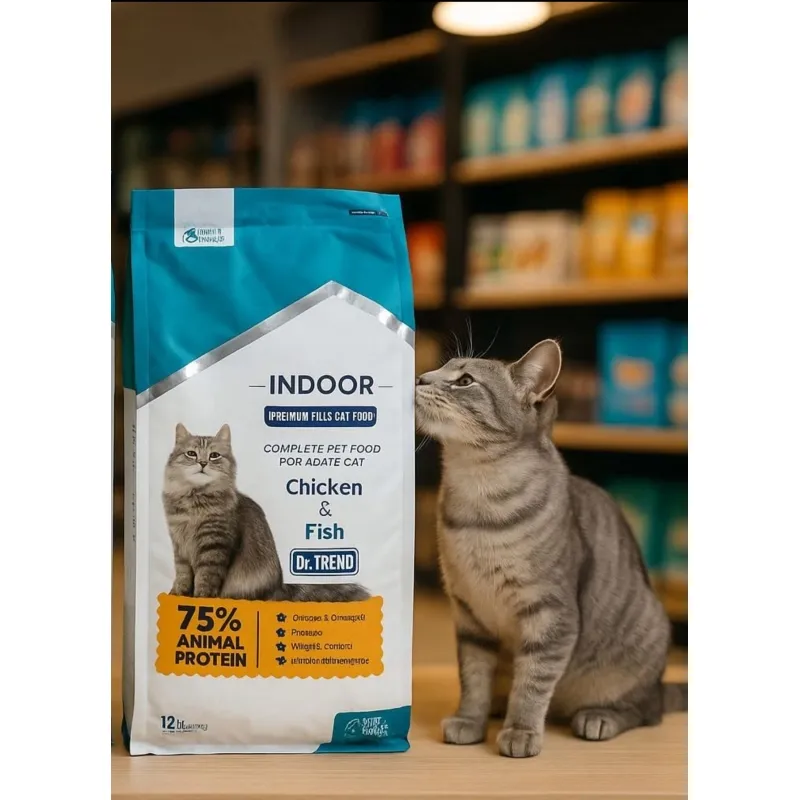 The Maya Family DR. TREND INDOOR Ξηρά Τροφή Ενήλικης Γάτας με κοτόπουλο και ψάρι 12κιλά