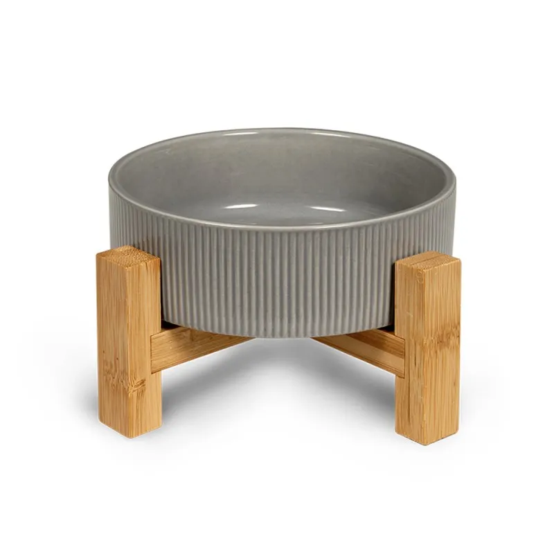 GLEE ΜΠΟΛ ΚΕΡΑΜΙΚΟ ΜΕ ΒΑΣΗ ΓΚΡΙ STRIPES Μ - 800ml