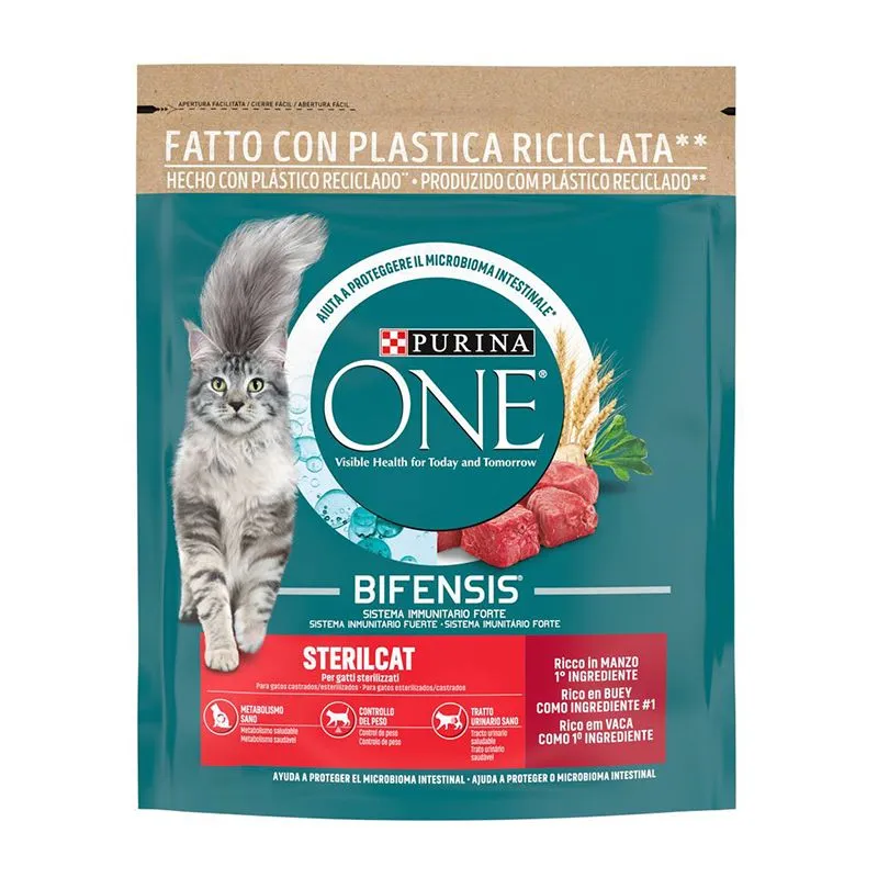 Purina One Sterilised Cat με Βοδινό & Σιτάρι 800gr