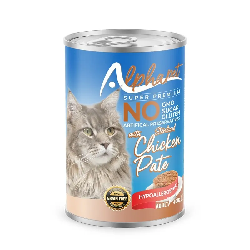 Alphapet Super Premium Πατέ 400gr για Στειρωμένες Γάτες με Κοτόπουλο