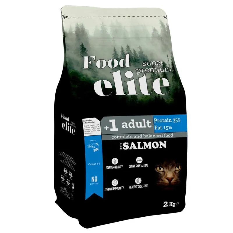 Food Elite Super Premium 2kg Ξηρά Τροφή για Ενήλικες Γάτες με Σολομό