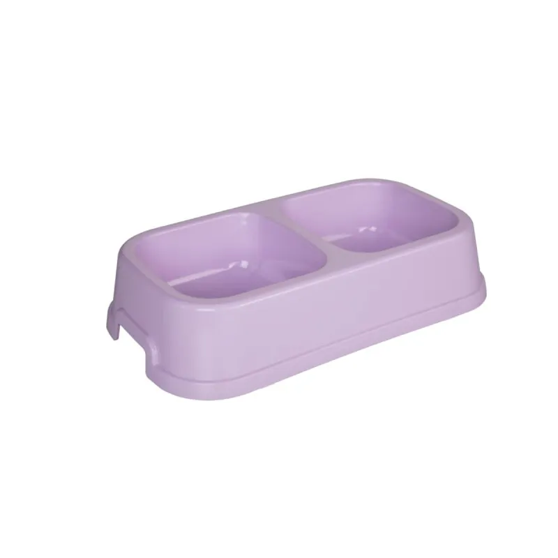 Joypet Πλαστικό Square Διπλό Μπολ Φαγητού & Νερού για  Σκύλο & Γάτα 0,6LT (Διάφορα Χρώματα)