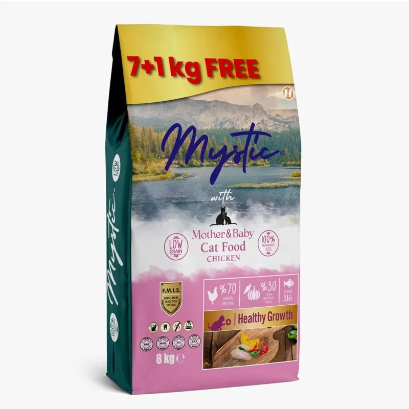 Mystic Low Grain 8kg Ξηρά Τροφή για Γάτες Μητέρες και Γατάκια με Κοτόπουλο
