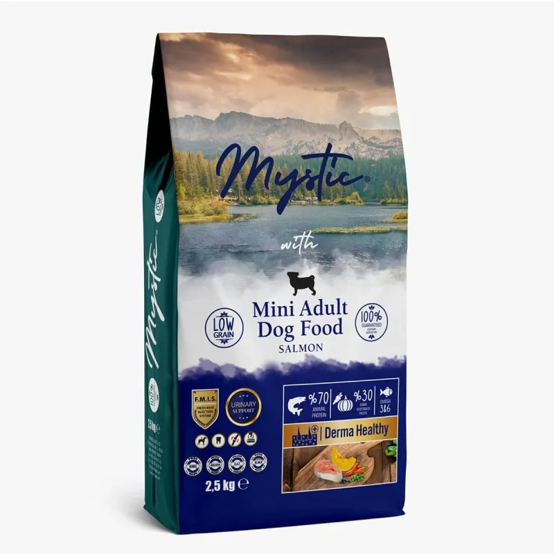 Mystic Low Grain 2.5kg Ξηρά Τροφή για Ενήλικους Σκύλους Μίνι με Σολομό