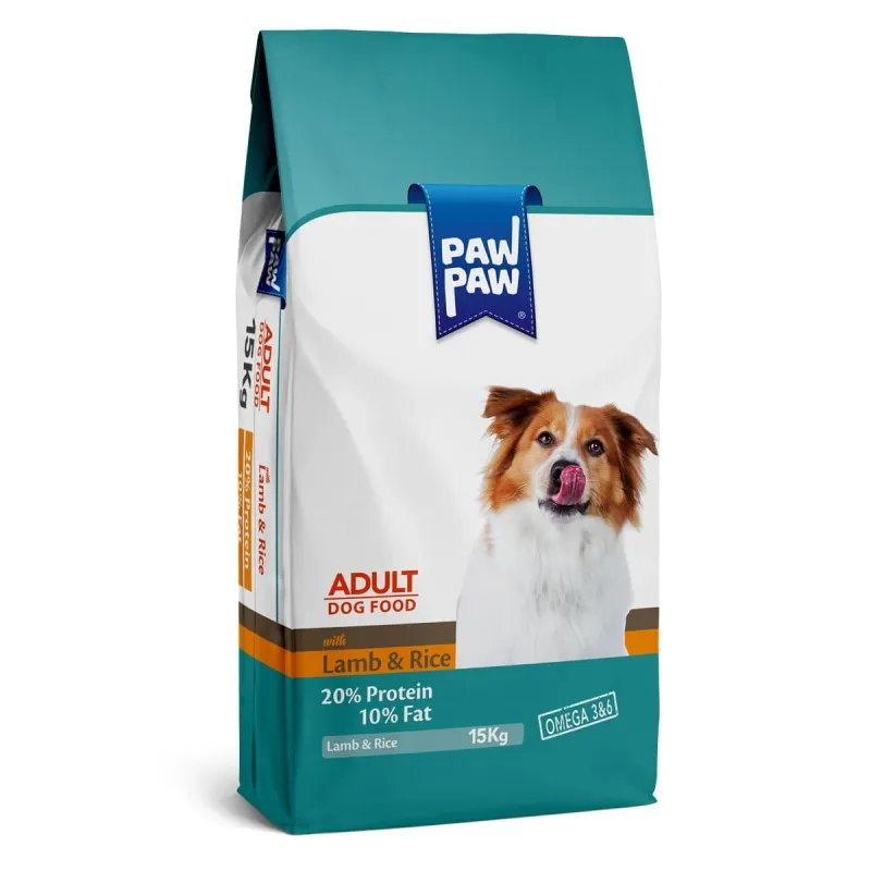 Pawpaw 15kg Ξηρά Τροφή για Ενήλικους Σκύλους με Αρνί και Ρύζι