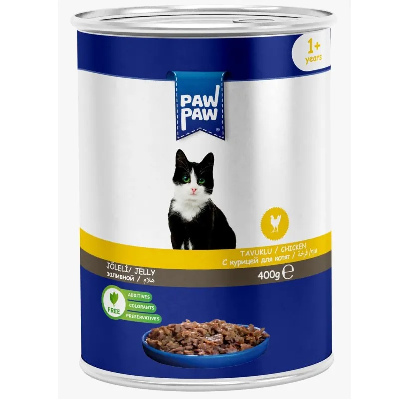 Pawpaw Low Grain 400gr Υγρή Τροφή για Ενήλικες Γάτες με Κοτόπουλο