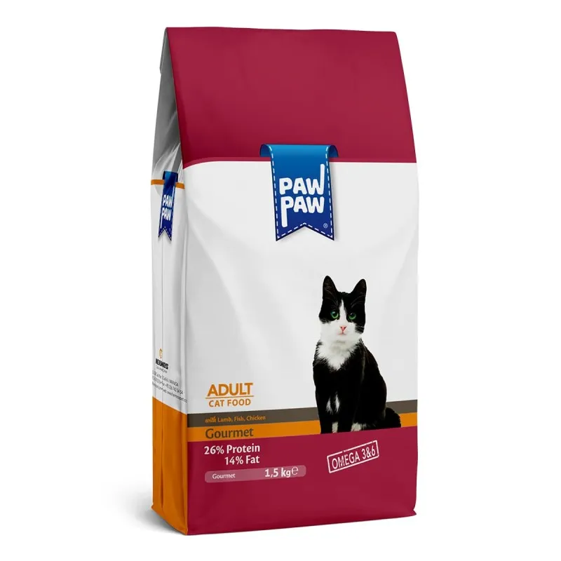 Pawpaw 1.5kg Ξηρά Τροφή για Ενήλικες Γάτες Gourmet