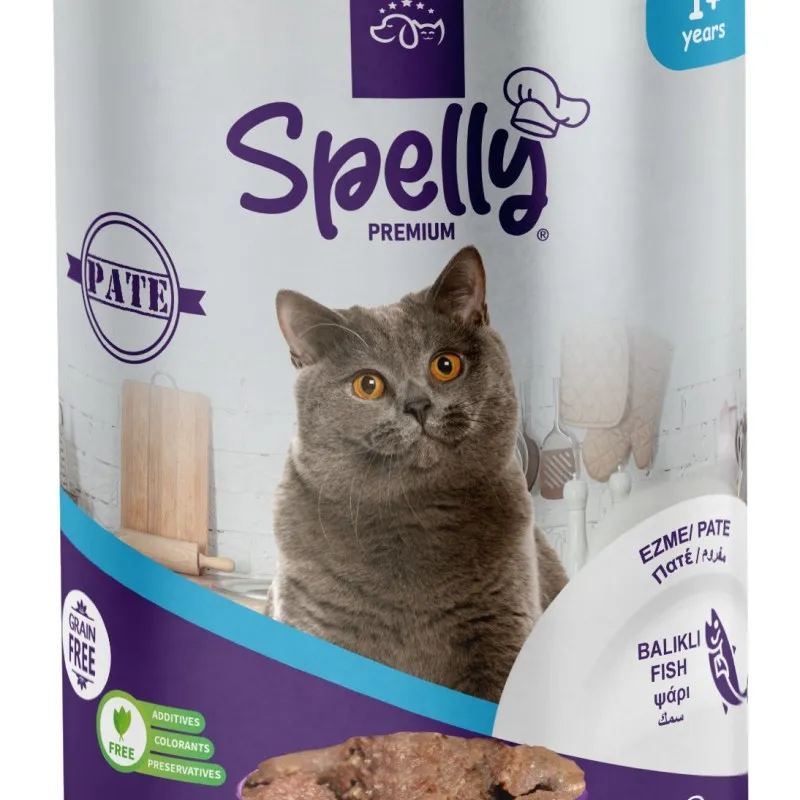 Spelly Premium Grain Free Πατέ Ψάρι για Ενήλικες Γάτες 400gr