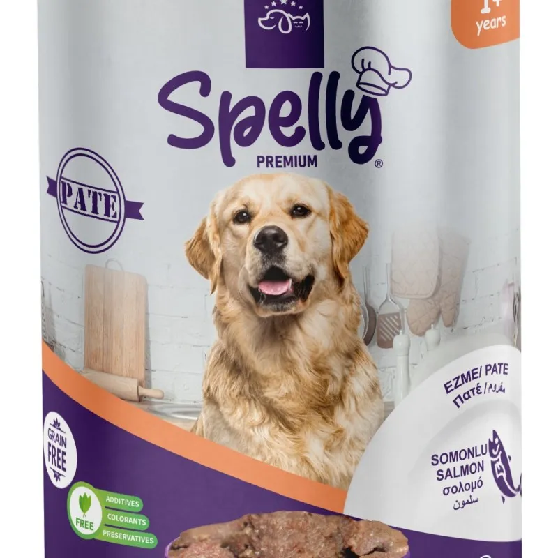 Spelly Premium 400gr για Ενήλικους Σκύλους Πατέ Σολομός 12 τμχ