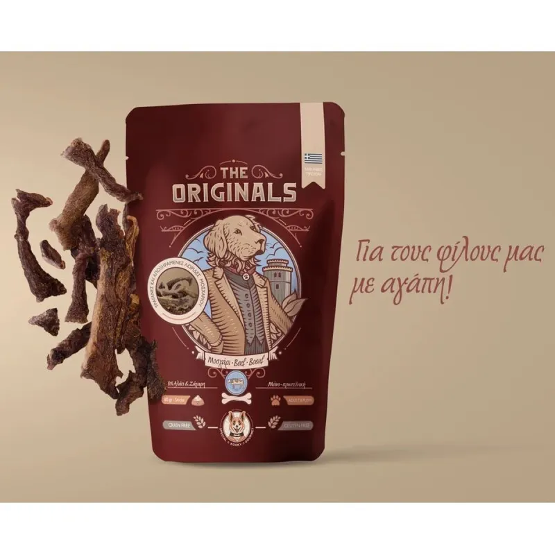 The Originals Grain Free 80gr Αποξηραμένες Λωρίδες για Ενήλικους Σκύλους και Κουτάβια με Μοσχάρι