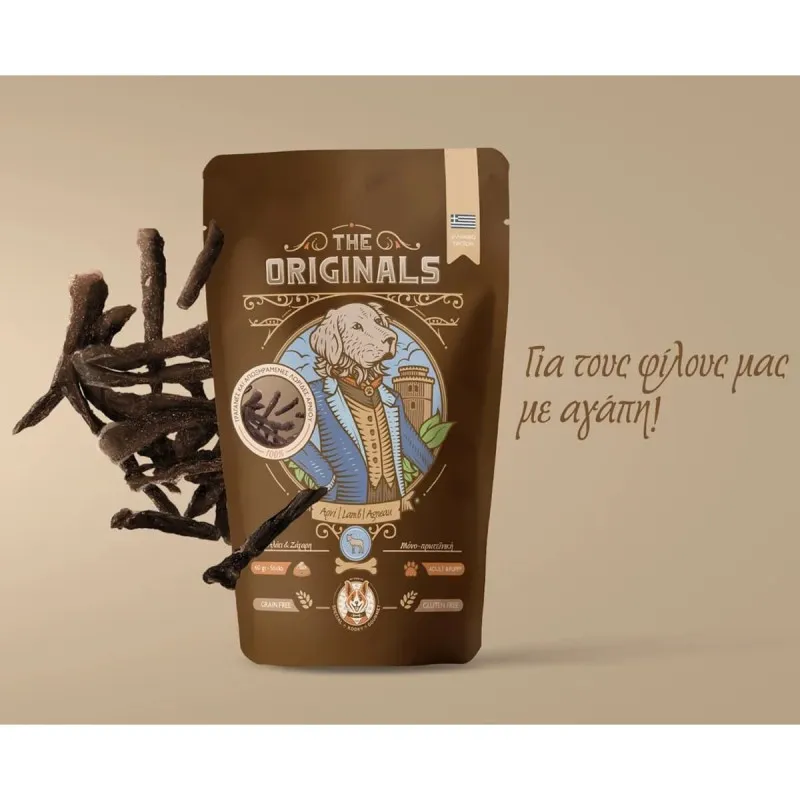 The Originals Grain Free 60gr Αποξηραμένες Λωρίδες για Ενήλικους Σκύλους και Κουτάβια με Αρνί