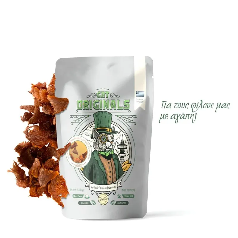 The Originals Grain Free 60gr Αποξηραμένες Μπουκιές για Ενήλικες Γάτες και Γατάκια με Σολομό