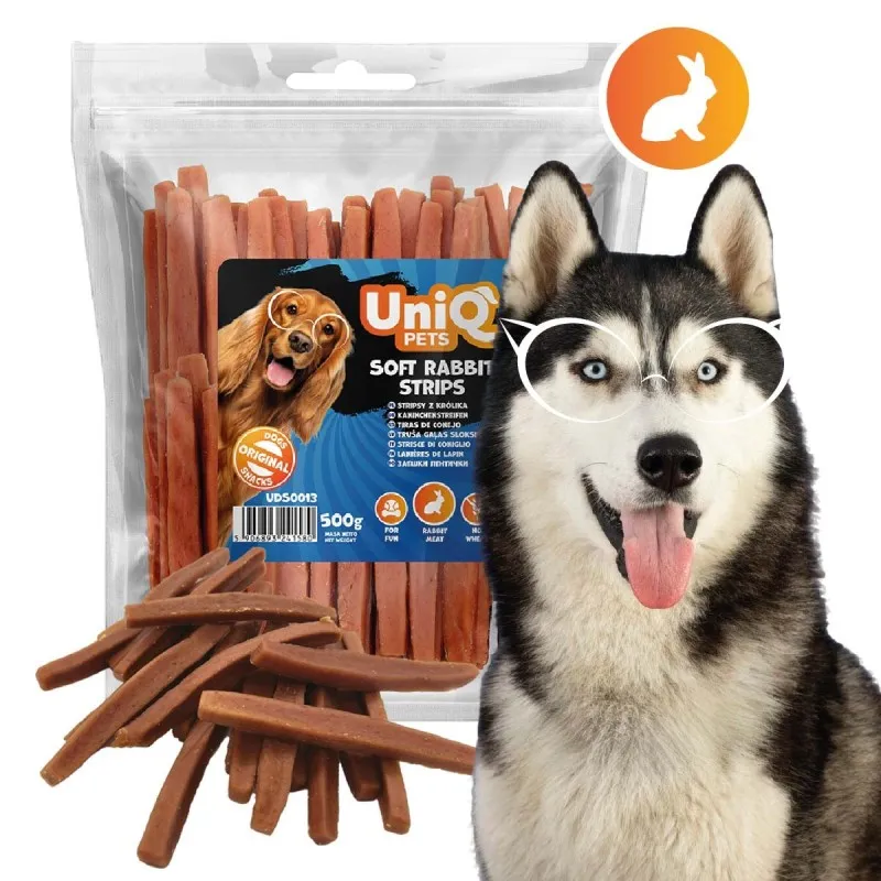 Uniq 500gr Λιχουδιά για Σκύλους Λωρίδες Κουνελιού