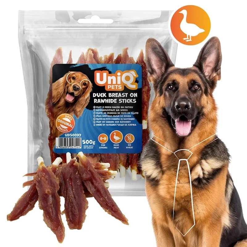 Uniq 500gr Λιχουδιά για Σκύλους Στικς από Δέρμα Τυλιγμένα με Στήθος Πάπιας
