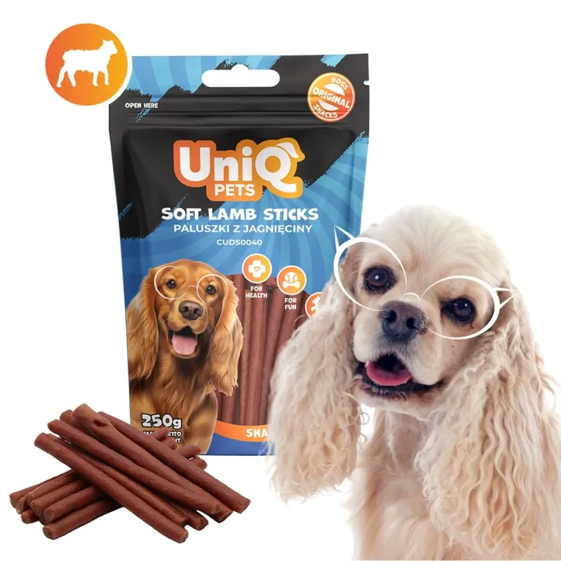 Uniq 250gr Λιχουδιά για Σκύλους Μαλακές Λωρίδες Αρνί