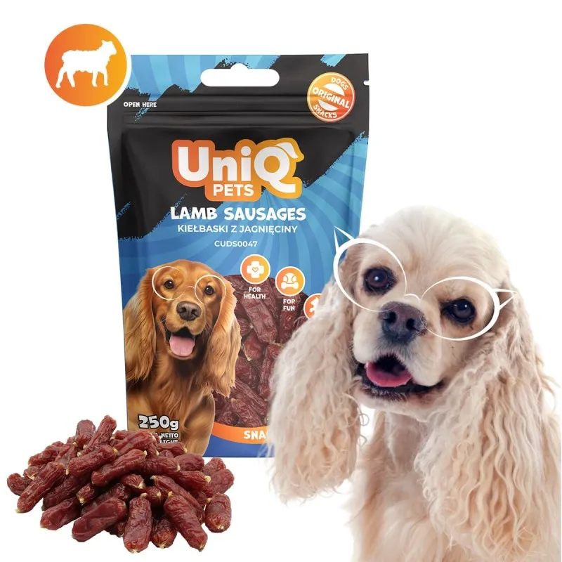 Uniq 250gr Λιχουδιά για Σκύλους Λουκάνικα με Αρνί