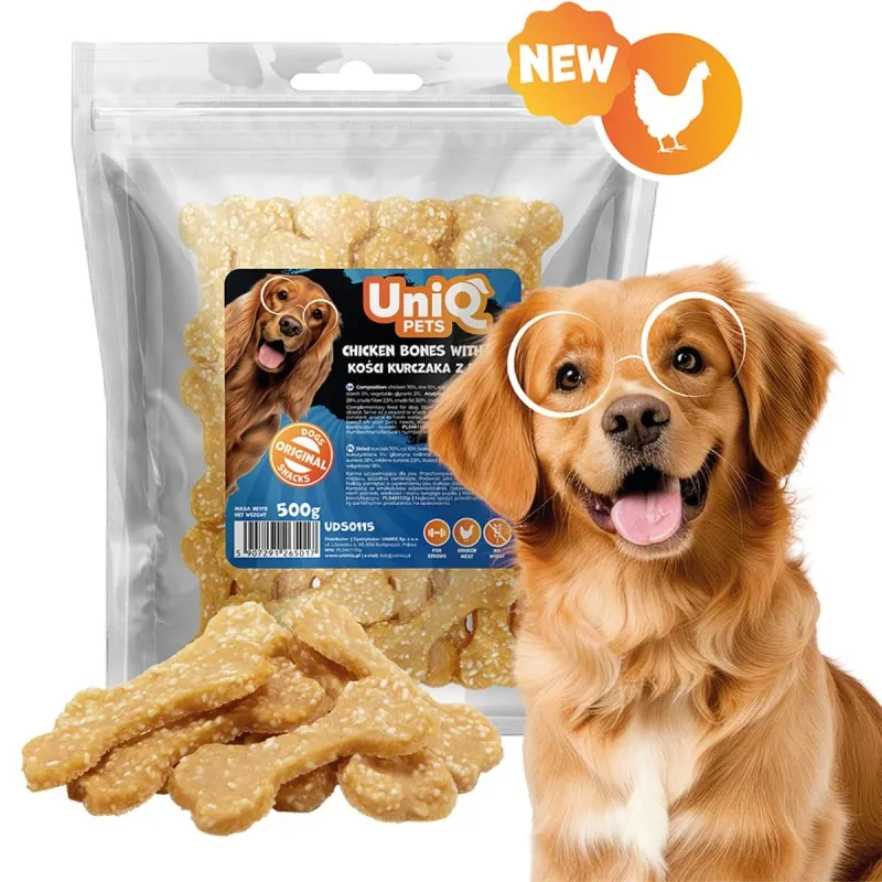 Uniq 500gr Λιχουδιά για Σκύλους Μαλακά Κόκκαλα με Ρύζι και Κοτόπουλο