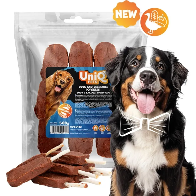 Uniq 500gr Λιχουδιά για Σκύλους "Ξυλάκια Παγωτού" με Πάπια και Λαχανικά