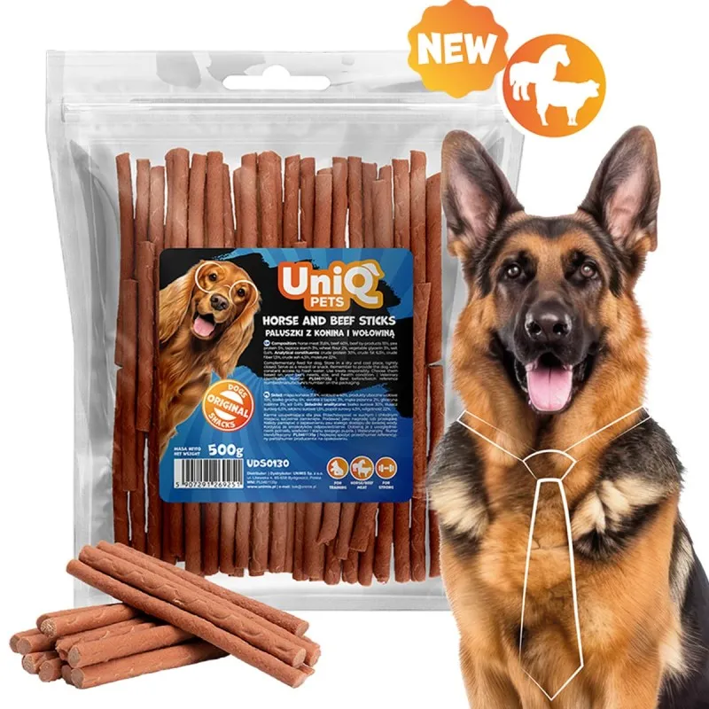 Uniq 500gr Λιχουδιά για Σκύλους Μαλακά Στικς με Άλογο και Μοσχάρι