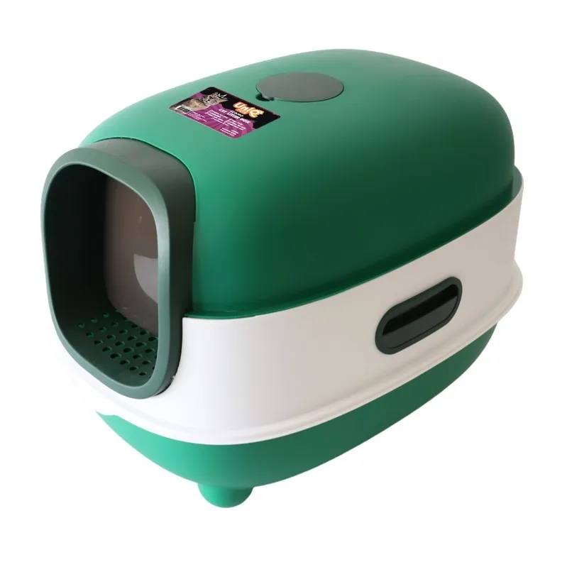 Uniq Kittycabin Cosmo Κλειστή Τουαλέτα Γάτας με Φτυαράκι Πράσινη 56x39x40cm