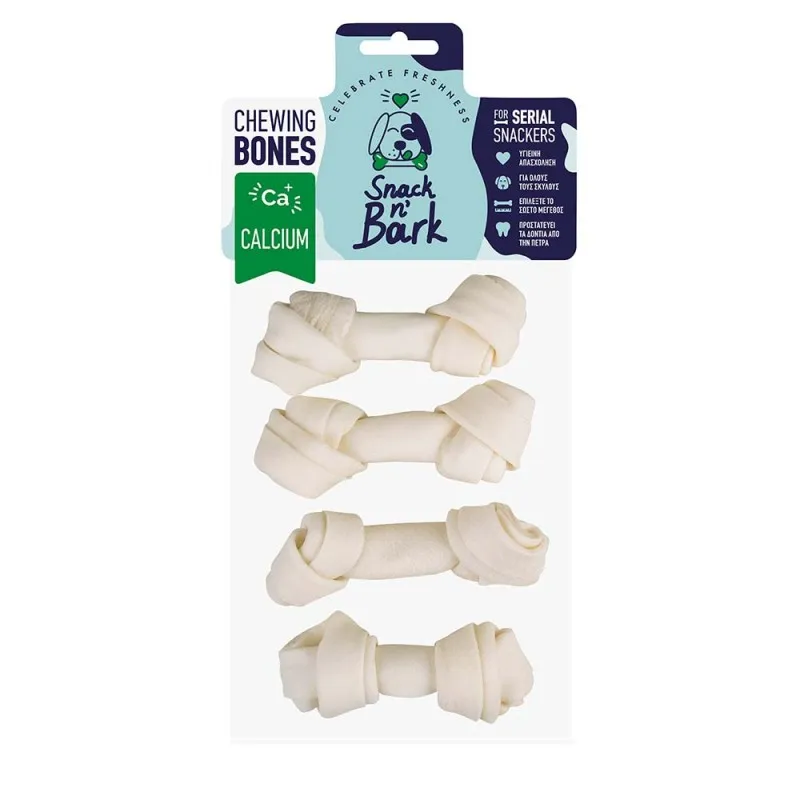 Snack n' Bark Κόκκαλο Κόμπος Ασβεστίου 11cm 30gr 4τμχ