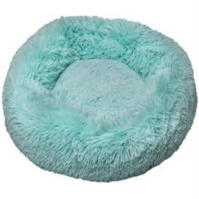 Γούνινο Fluffy Κρεβάτι Σκύλου & Γάτας Στρογγυλό 60cm – Γαλάζιο Ανοιχτό