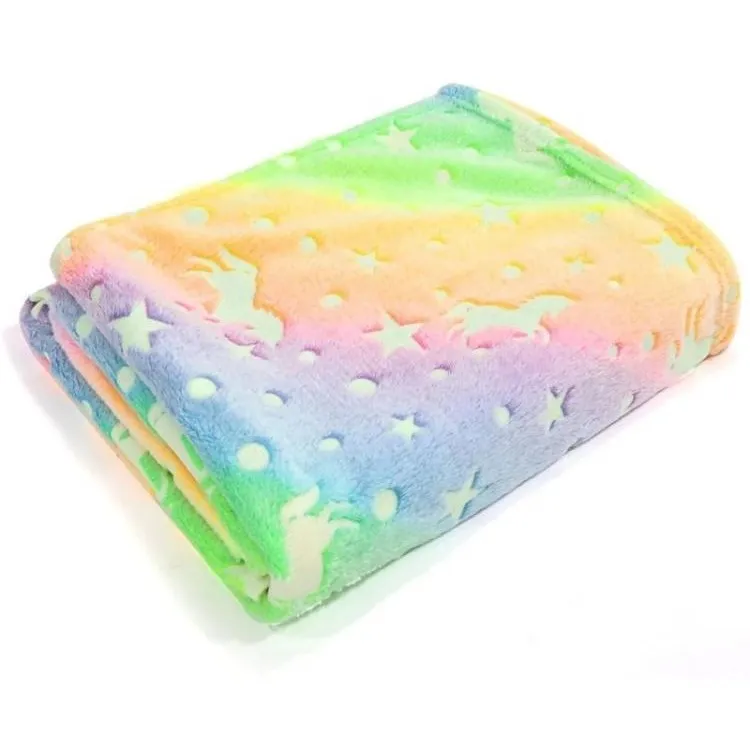 Κουβέρτα Φλις Unicorn Φωσφόριζέ για Σκύλους και Γάτες Large ( 104x76εκ)