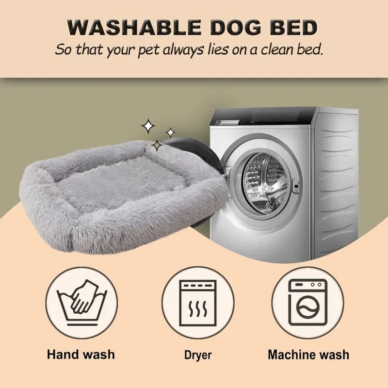 Κρεβατάκι Σκύλου και Γάτας Fluffy Ανοιχτό Γκρι 66x55εκ