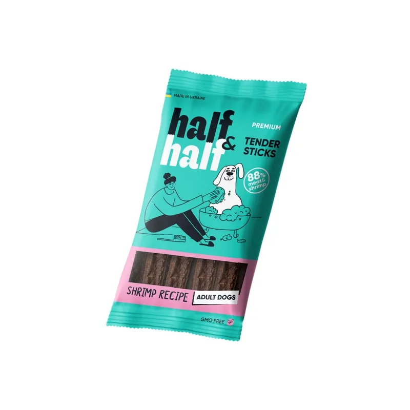 Λιχουδιές Half&Half meat sticks για σκύλους με γαρίδες 100 γρ.