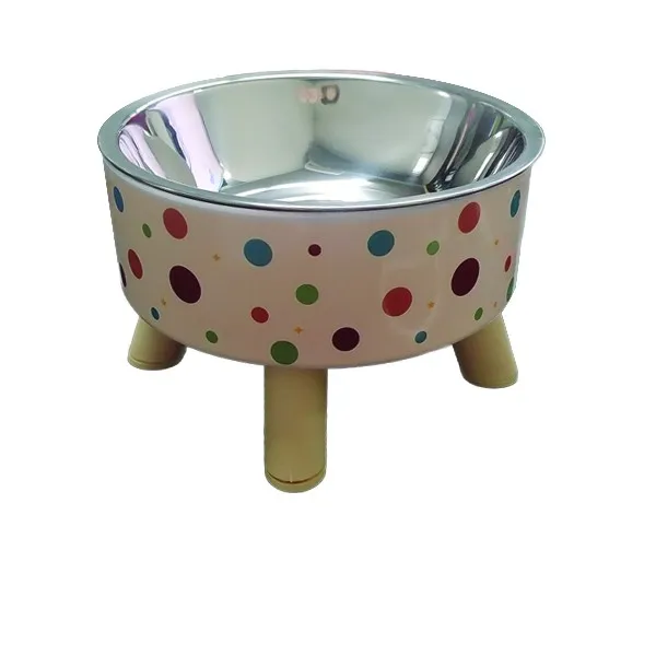 Μπόλ φαγητού σκύλου πλαστικό με ποδαράκια και μεταλλικό λεκανάκι[10501756]