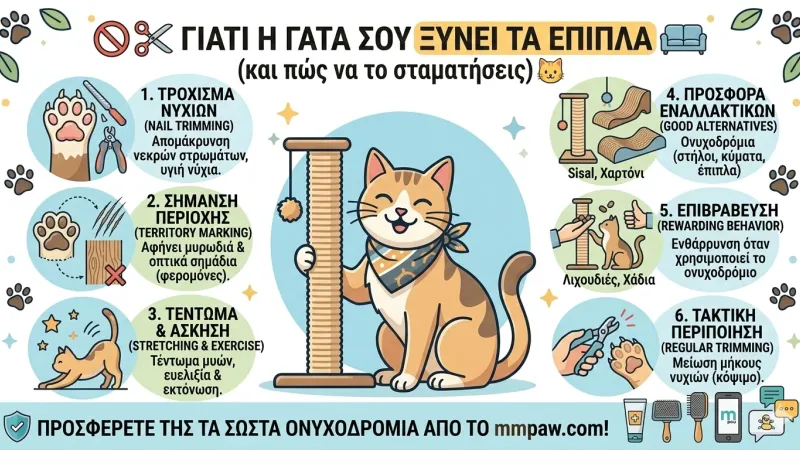 Γιατί η Γάτα σου Ξύνει τα Έπιπλα (και πώς να το Σταματήσεις) 